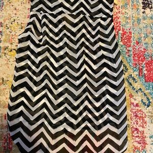 Black and white chevron blouse